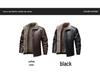 Modische, verdickte Lederjacke aus Samt für Herren - Leichter Business-Casual-Stil, Karreekragen, Ideal für Herbst/Winter