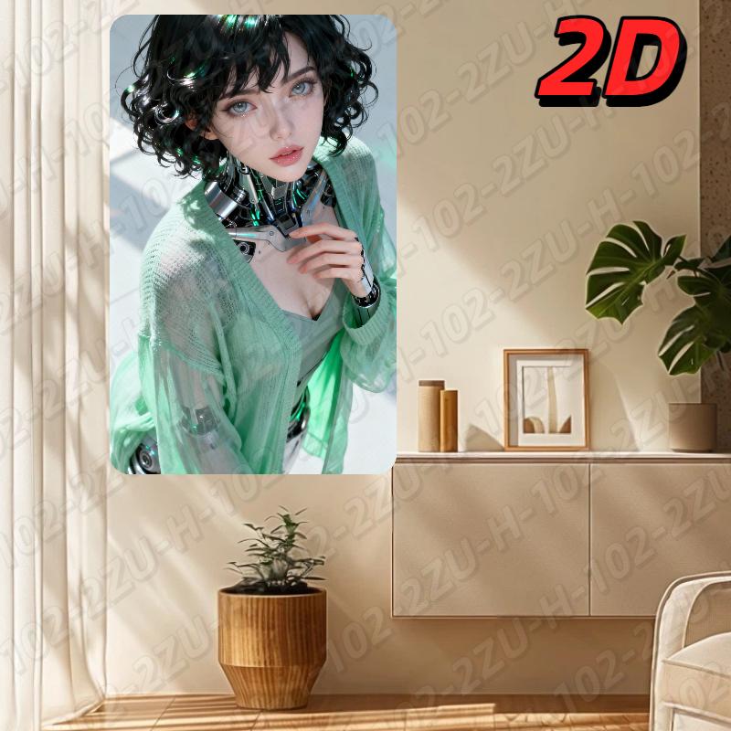 Cyberpunk Metal Wall Art Cyborg Portrait SciFi Home Decor 20x30cm