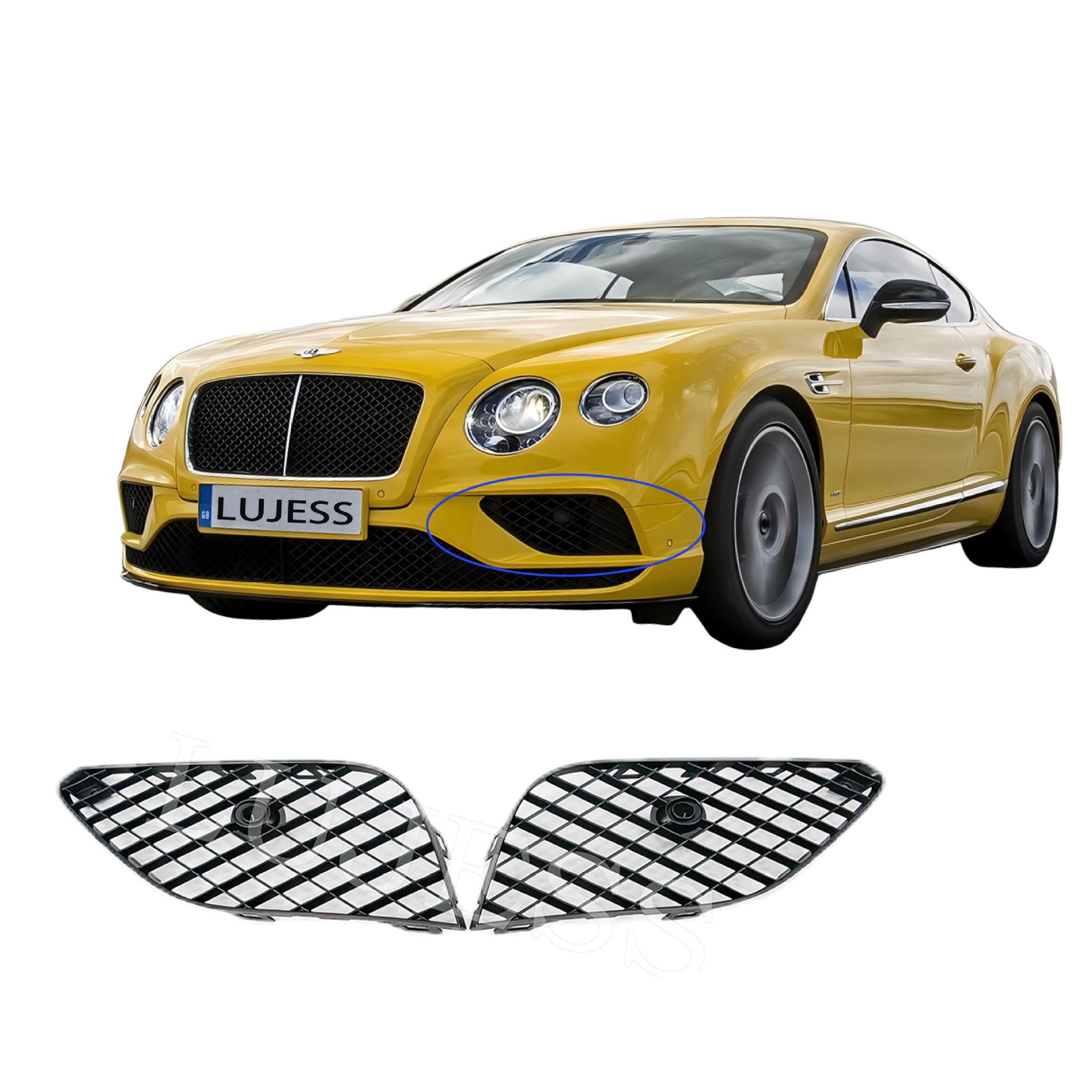 2017 Bentley Continental GT Front Bumper Lower Grille in Black - Compatible with Parts 3W3807647, 3W3807648 Right