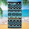 Tribal Geometric Pattern Beach Towel Retro Western Ethnic Art Print Absorbent Quick Dry Soft Towel for Outdoor Travel Use