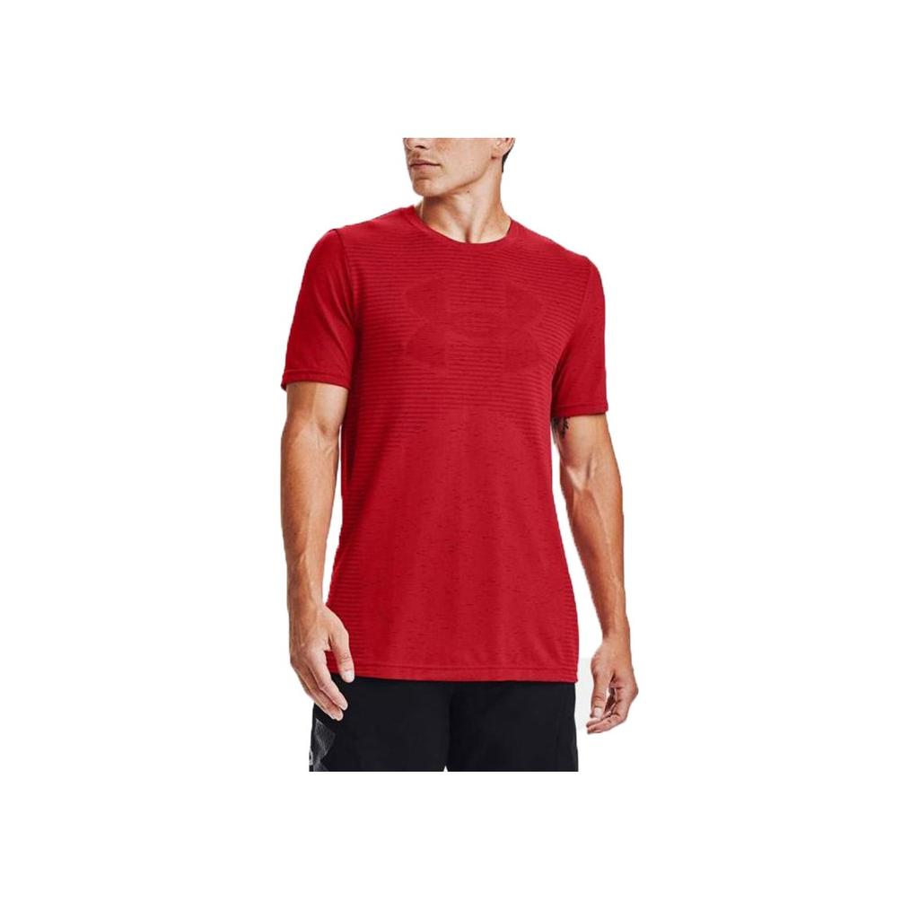 Under Armour Logo Print Sports Crew Neck T-Shirt Men Tops Red 1356798-608