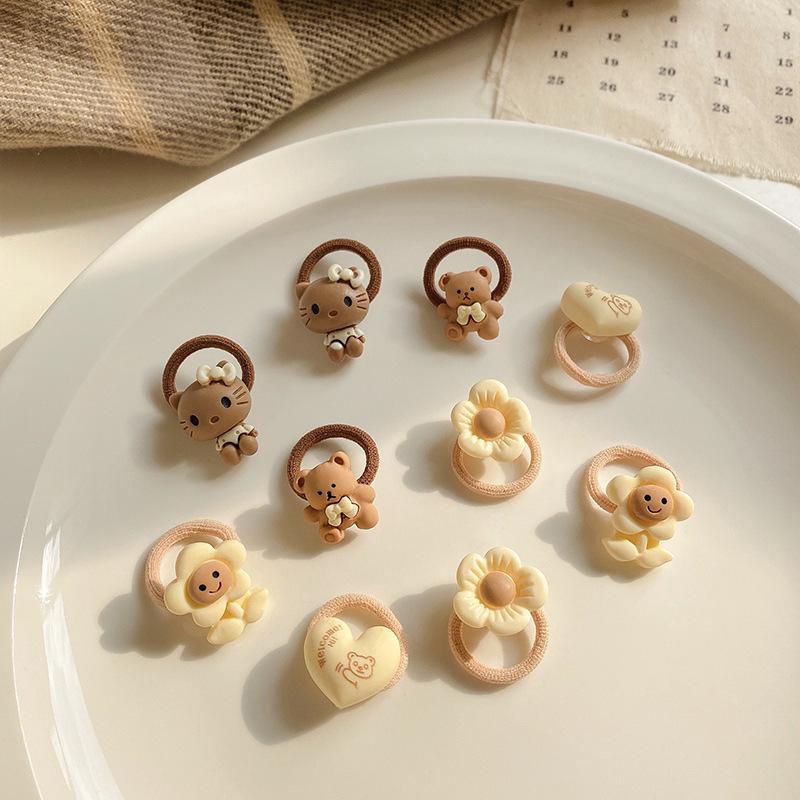 Mléčná káva čelenka do vlasů: Bezpoškození, vysoce elastická mašle čelenka pro dívky, miminka a děti - stylový vlasový doplněk.