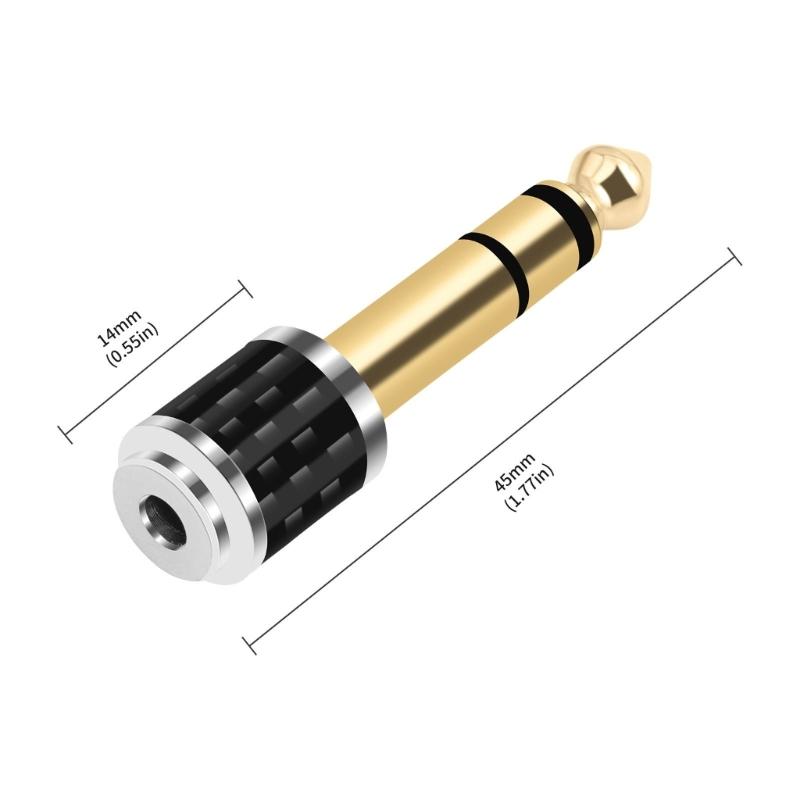 Headphone Adapter 3.5mm to 6.35mm with Gold Plated Connector Auditory Adapter
