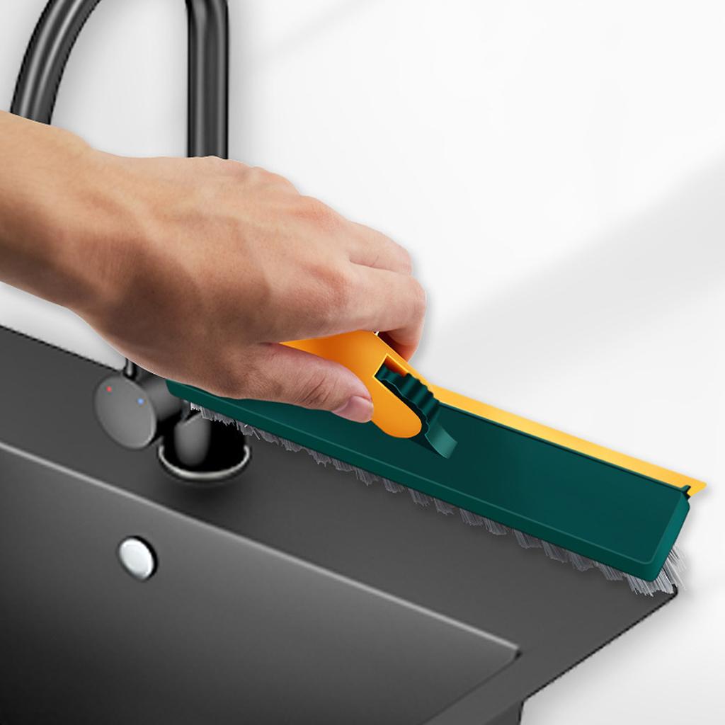Floor Scrub Brush Professional Efficient V Shaped Corner Brush Grout Brush with   Handle for Showers Bathroom Kitchen