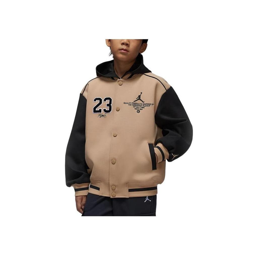 Jordan Neutral Kids Varsity Hooded Jacket Tan Black IO2560-200