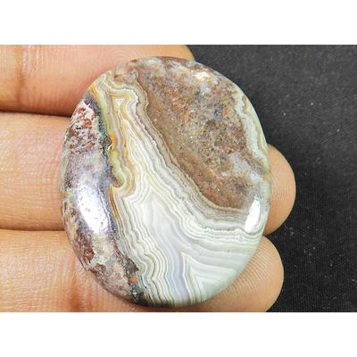 33Cts. Natural Crazy Lace Agate Oval Crystal Cabochon Loose Gemstone 24X30MM SK-2371