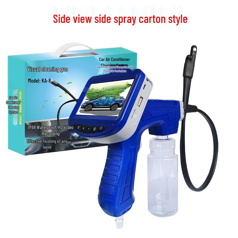 Tool-Free Detergent Cleaning Machine for Car AC: Pipe Endoscope, Ozone Cleaner, Gun Evaporator, Visual Disassembly.