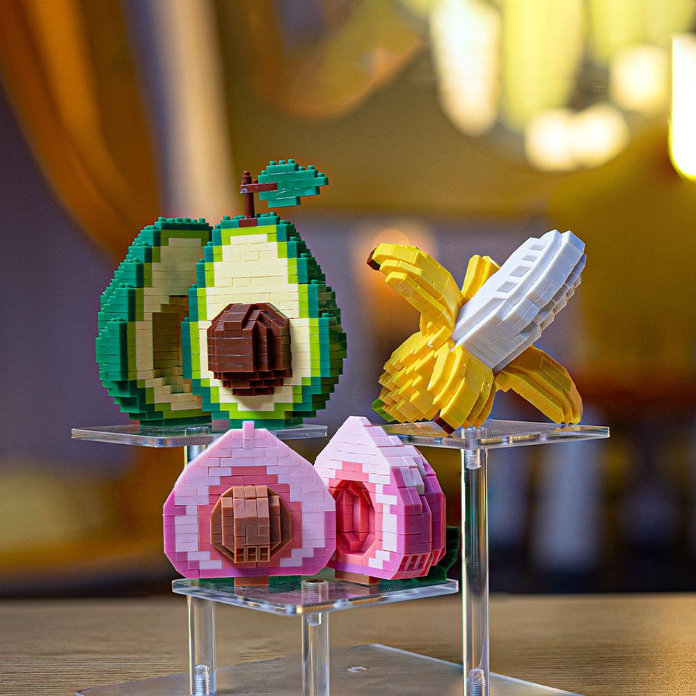 KNEW BUILT Blocs de Construction de Fruits pour Enfants Jeu d'Imitation Amusant Assemblage Facile Jouet Éducatif pour le Cerveau