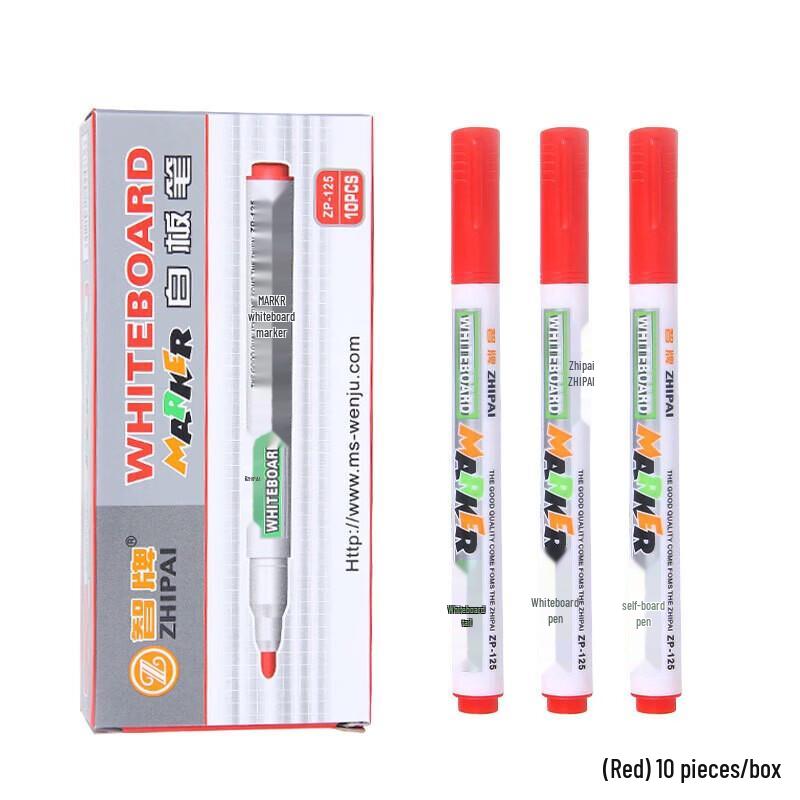 ZHI PAI ZP-125 Fine Tip Whiteboard Markers, 10-Pack