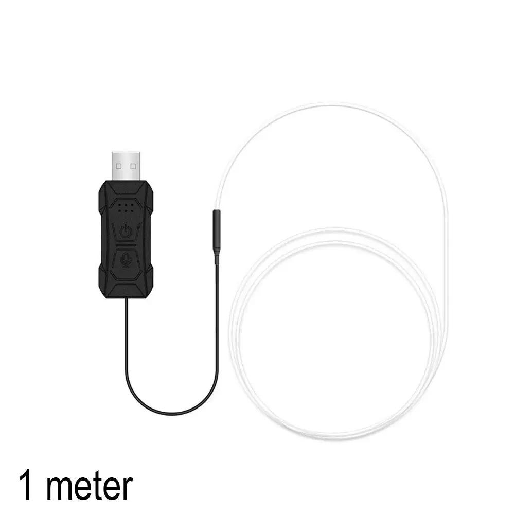 

RGB светодиодная лента для салона автомобиля, атмосферная невидимая лампа, управление светом, оптоволоконная поддержка, USB, приложение, свет 1/2/3/4/ J3a5