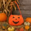 Xiaobudian Halloween Pumpkin Candy Bag for Kids, Small Trick or Treat Bucket, Soft Face Basket with Handle Party Decoration