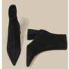 Autumn Winter Stretch Fabric Socks Boots Women High Heel Short Boots Pointed Toe Female Ankle Booties Plus Size 42