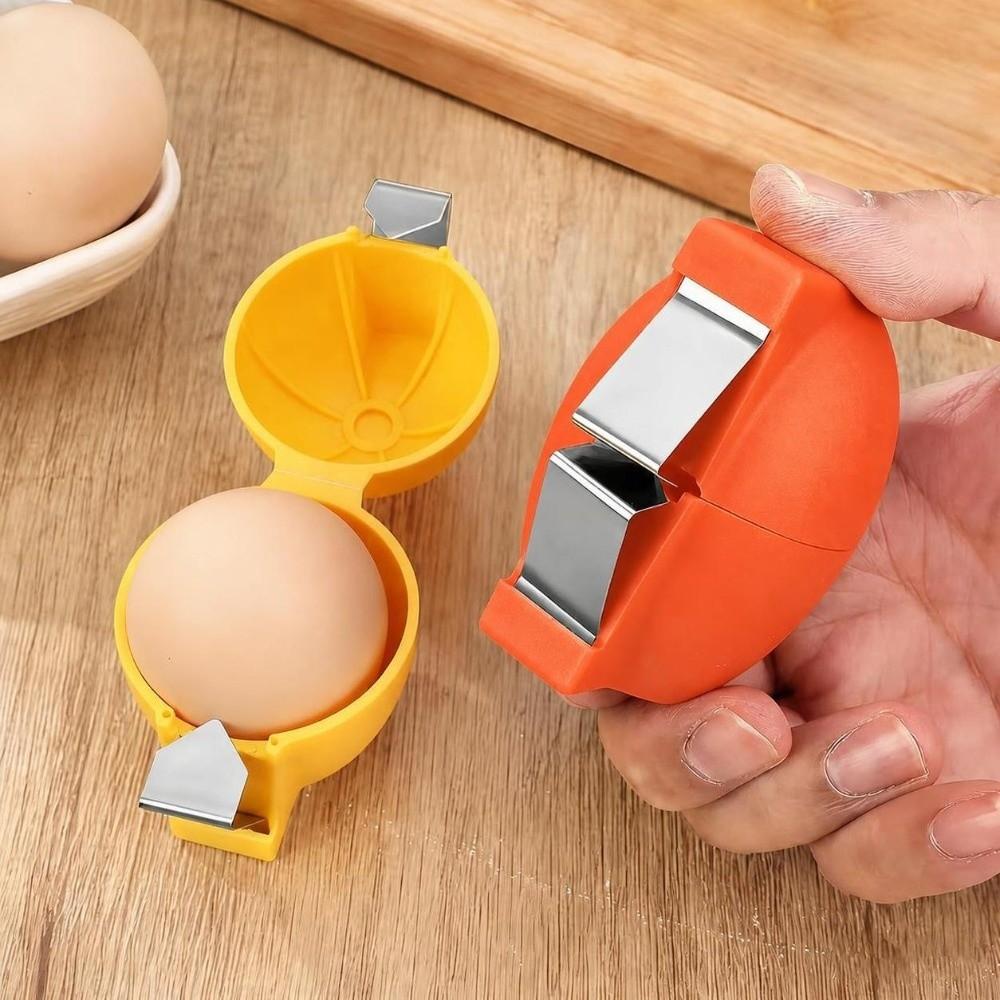3 Pack Pink, Yellow, Orange Egg Cracker Tool Stainless Steel Egg Opener  For Raw Eggs