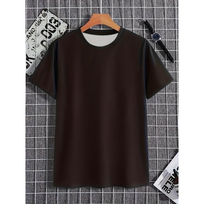 Europäische Größen Herren Sommer Kurzarm T-Shirt mit Buchstaben-Print - Lockere Passform Lässiges Rundhals-Oberteil, Leicht dehnbar Atmungsaktives Gewebe