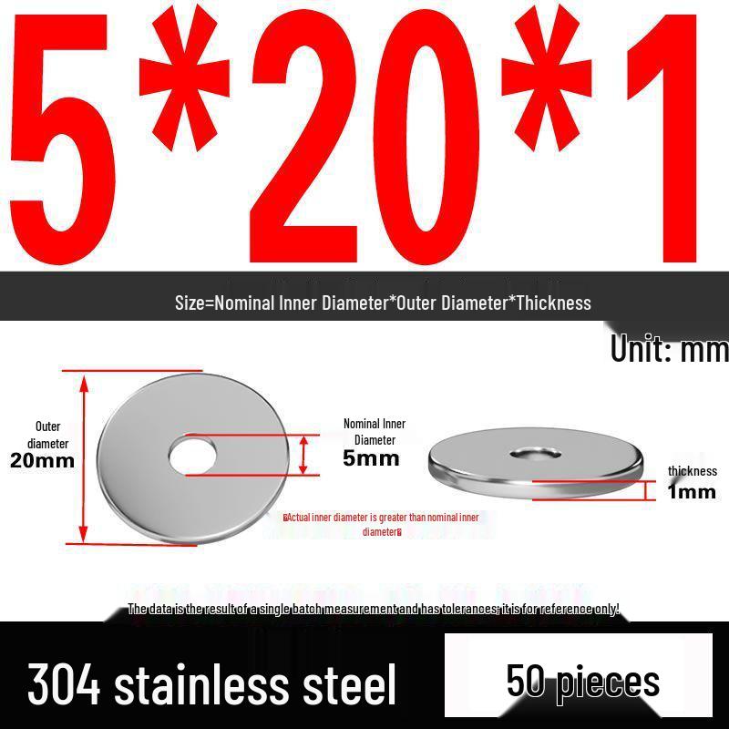 Thickened 304 Stainless Steel Flat Washer Spacer (M2-M36)