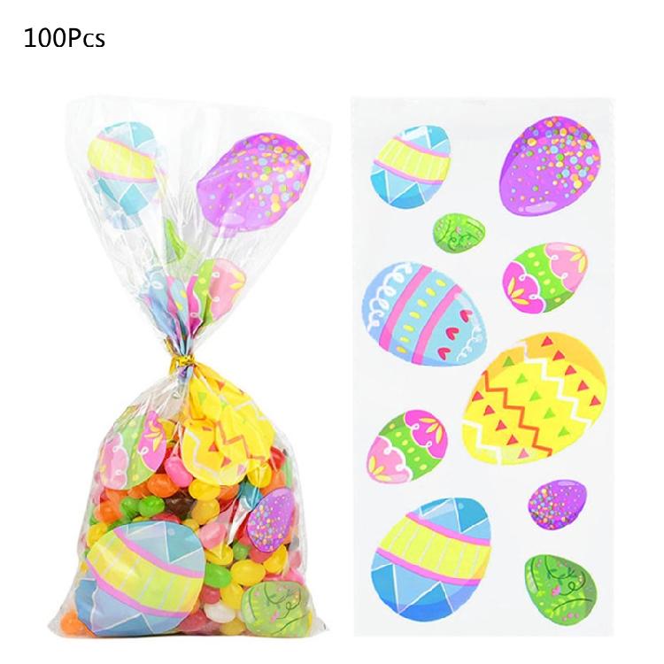 

100 PCS Cellophane Party Bags Treat Candy Bag for Festival Party Favor Gift