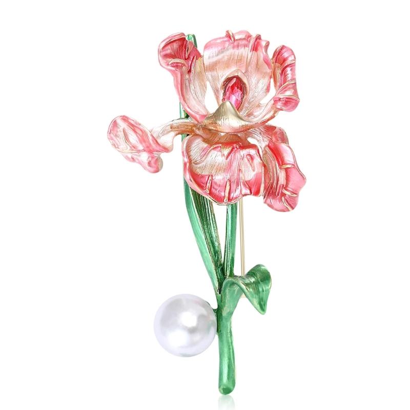 

Vintage Irises Flower Brooch Elegant Enamel Jewelry Accessory For Women Men Casual Outfit Party Wear Gift