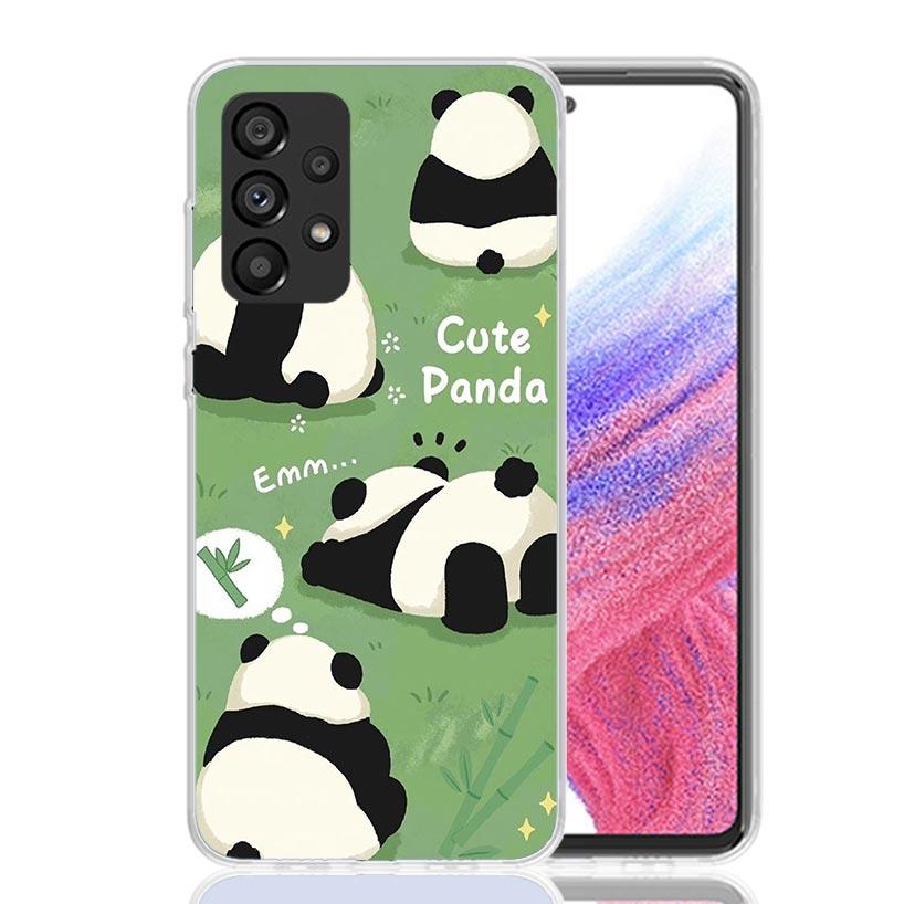 Cartoon Cute Panda Bear Phone Case For Samsung Galaxy A13 A14 A15 A16 A53 A54 A55 A56 A33 A34 A35 A36 A23 A24 A25 A26 A05S A04S