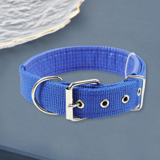 Haustierhalsband, verstellbarer Nylon-Hundehalskreis, langlebiges Haustier-Halsband mit Traktionsring, Heimtierbedarf