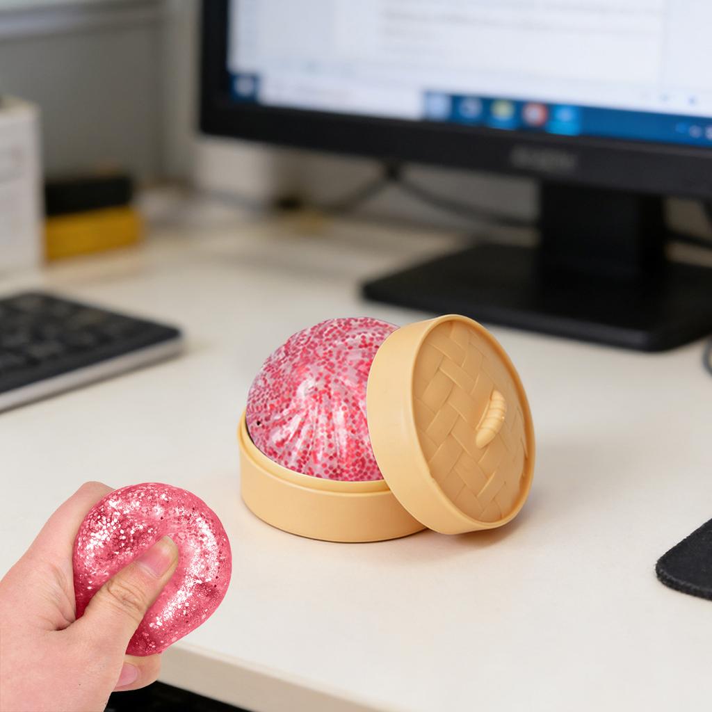 Dumplings Glitter Dumpling Toy Cute Dumplings Squishiest With Steamer Box Stress & Anxiety Toys For Kids & Skateboard