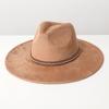 Unique suede brimmed fedora with a high-end feel, cowboy fedora, French ethnic style hat