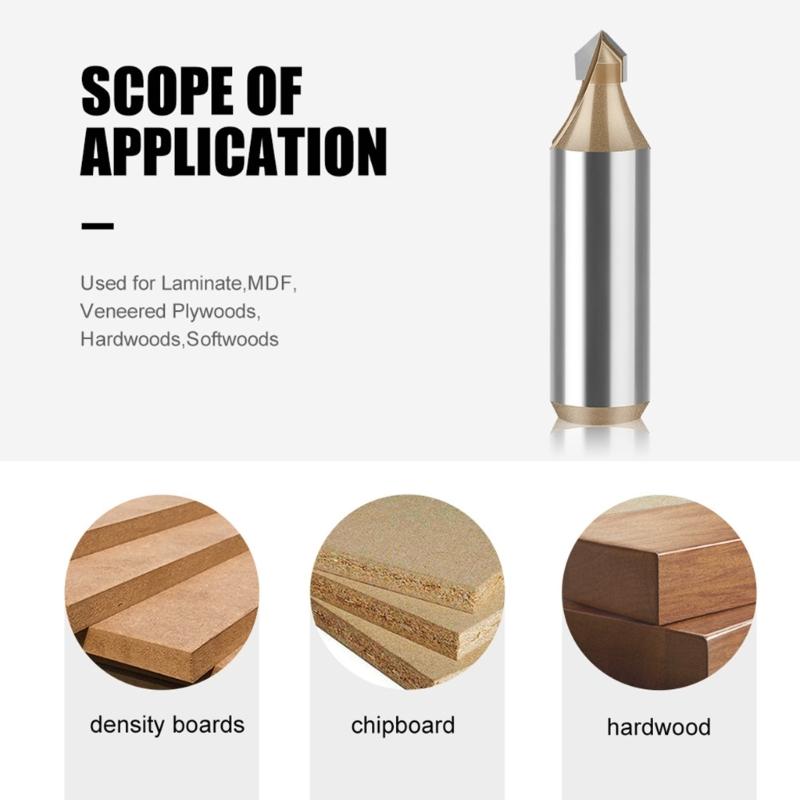Fresa di Alta Precisione Strumento per Incisione con Design a V a 90° Adatto per la Produzione di Mobili e l'Intaglio Decorativo