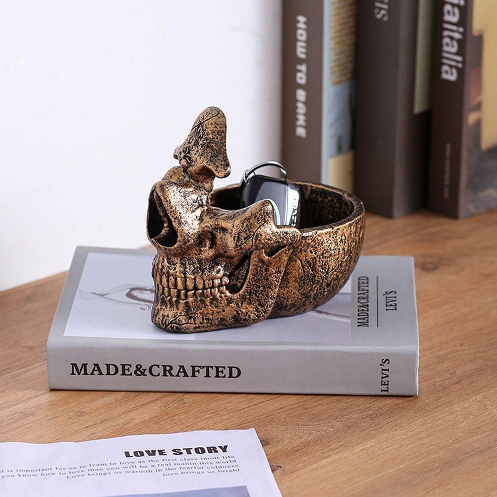 Anti-slip Skull Glasses Holder Creative Skull Resin Sculpture Glasses Display Stand  Living Room