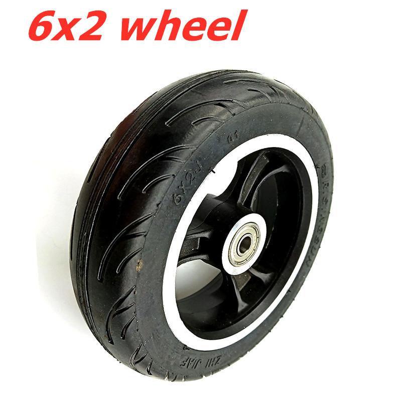 Elektrická koloběžka 6palcové kolo 6x2 S vzduchovou/plnou pneumatikou Kovový ráfek Ložiska 608 /628 Otvor pro osu 8/10mm Vozík
