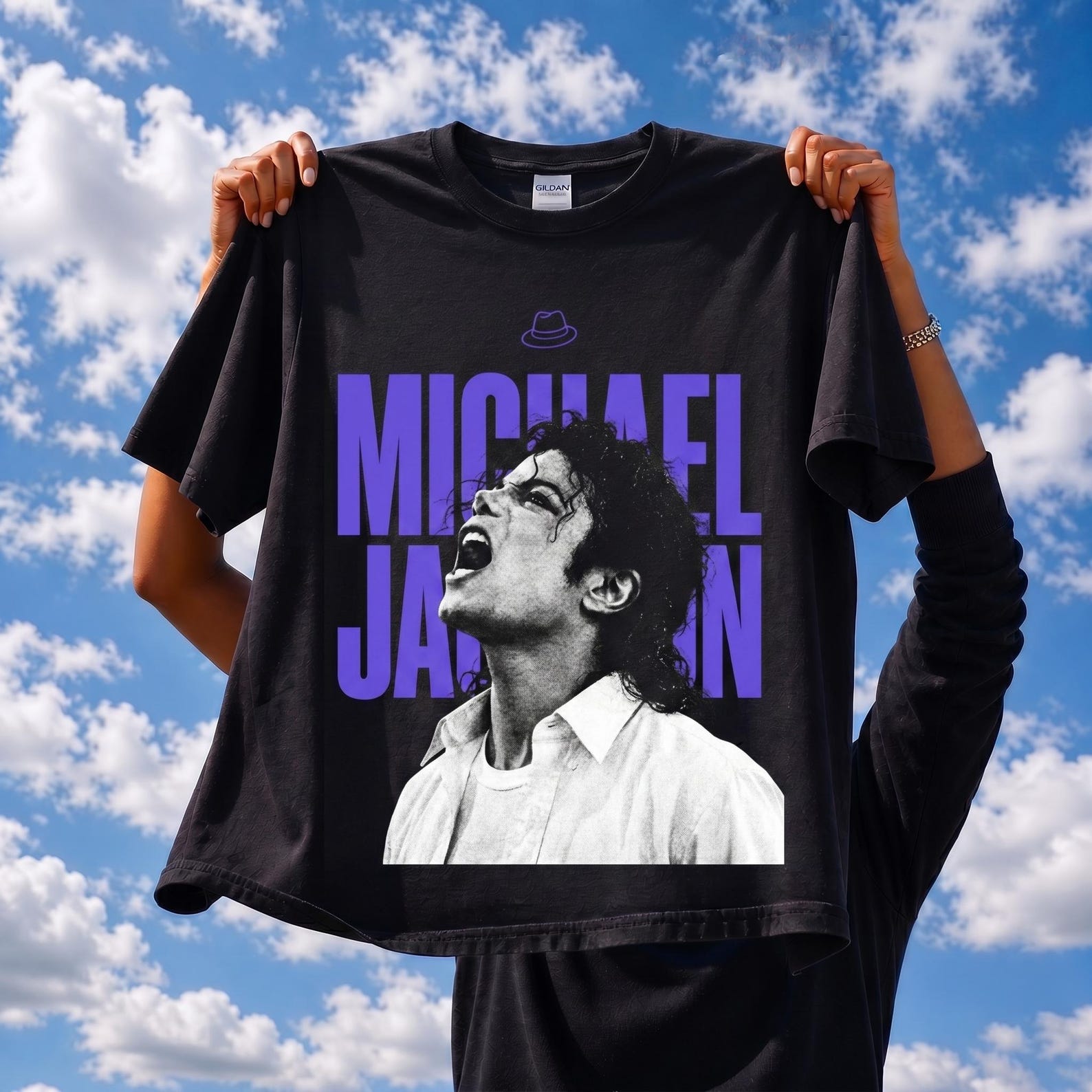 Michael Jackson Halftone Tee | King of Pop Music Icon Shirt L