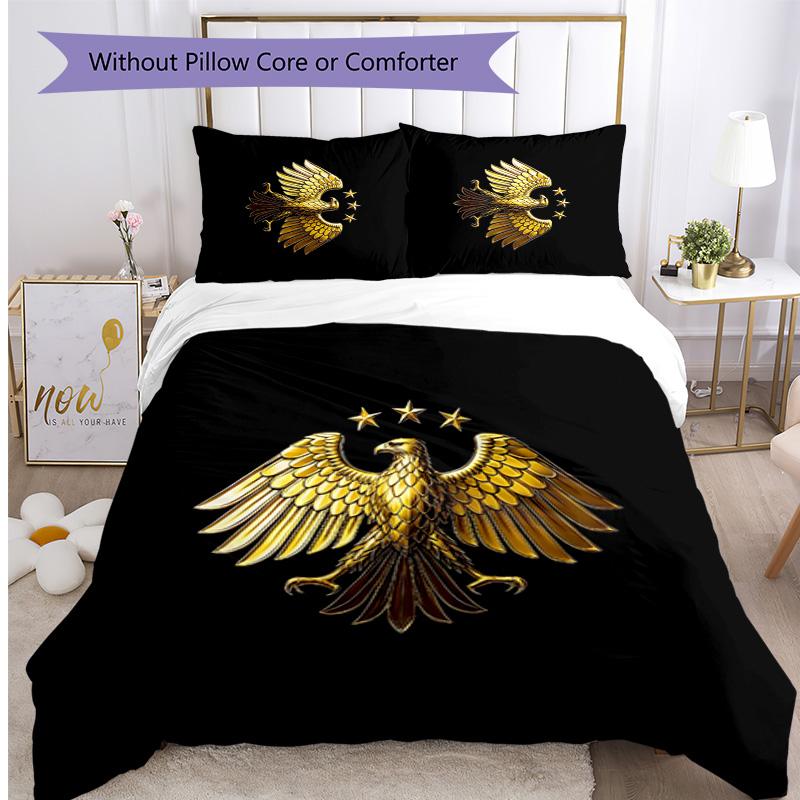 Germany National Football Team Pattern Printed 3PCS Bedding Set Soft Skin-Friendly Washable Duvet Cover & Pillowcases Set All Season Bedroom
