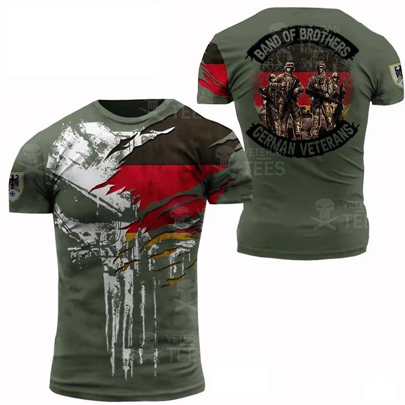 Vintage Retro T Shirt Deutschland Germany Eagle 3D Print MMA Kick Boxing Muay Thai National Flag Unisex Men Women Short Sleeve Quick Dry Streetwear
