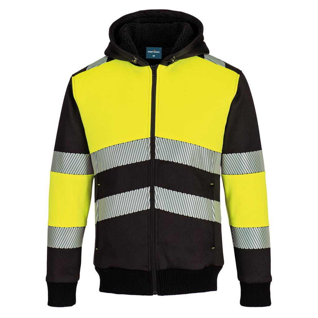Portwest Men's PW3 Class 1 High-Vis Full Zip Hoodie
