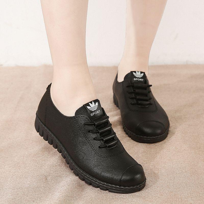 

Обувь KFC, повседневная обувь на плоской подошве, одинарная обувь, мягкая подошва, женская обувь на толстом каблуке, удобная обувь, черная женская кожаная обувь 40