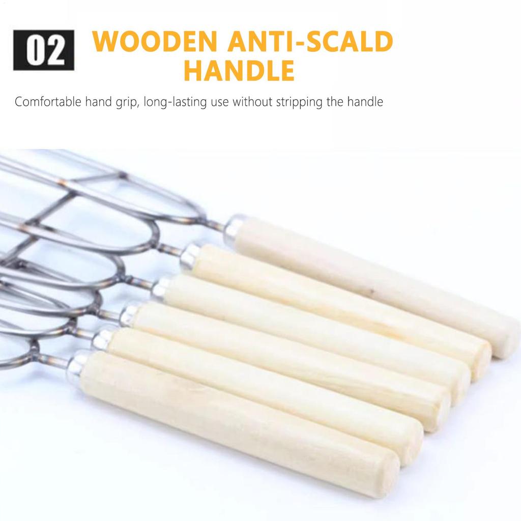 Stainless Steel BBQ Skewer U-Shaped Barbecue Brazing Fork Reusable Kebab Accessories Grill Sticks 10 Pieces Double Pronged Tool