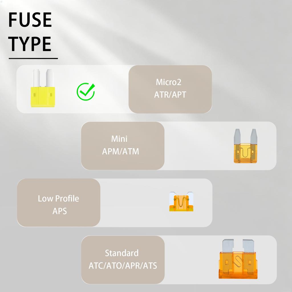 Micro2 Add a Circuit Fuse Tap 12V APT Micro II Automotive Holder Adapter Fuses Taps Connector ATR 8Pcs 20A Blade Fuse Fuses4