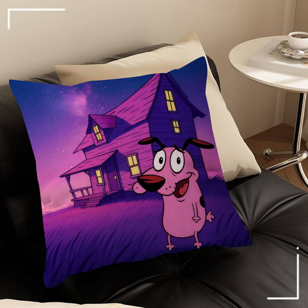 Movie C-Courage Cowardly Dog   Cushion Cover Car Throw Pillow Case For Sofa Car Christmas Gift 40x40cm 45x45cm