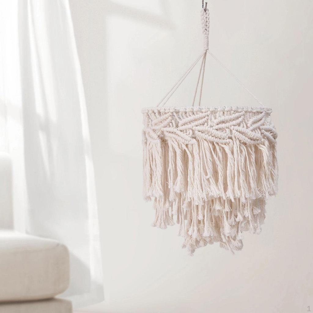 Handgeknüpfter Makramee Deckenlampenschirm für Zuhause und Restaurant