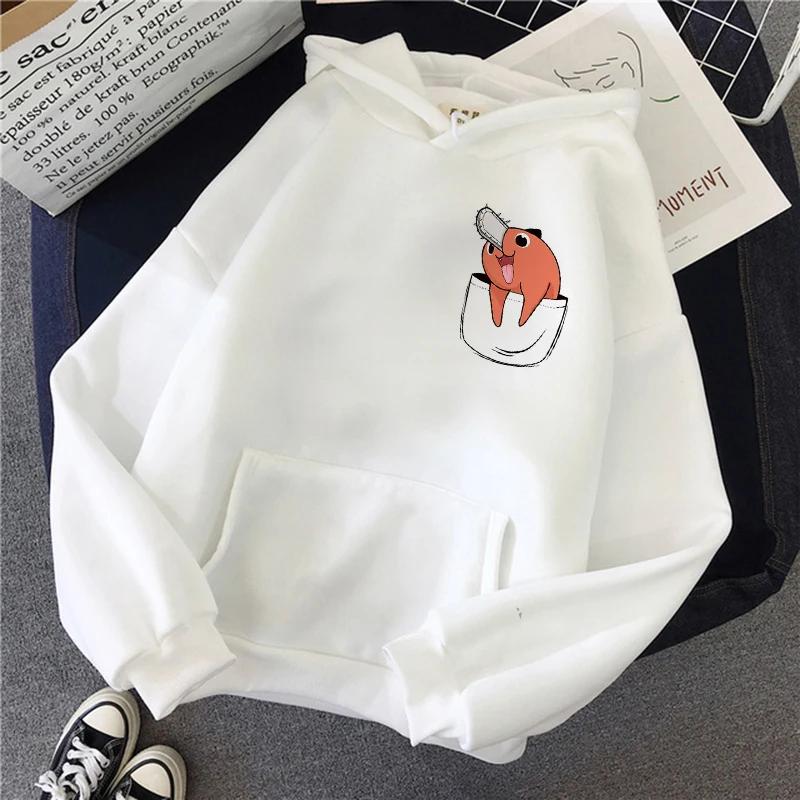 Motorová pila Anime Dámské Mikiny s kapucí s klokaní kapsou Harajuku Dámský Rukáv Pulovr Ležérní Streetwear Oblečení Topy Estetické Oblečení