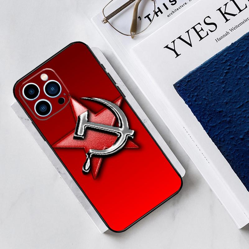 USSR Flag Soviet Union Case For iPhone 17 Air 15 14 13 12 11 16 Pro Max Mini 16 15 Plus 16e Funda Silicone Cover