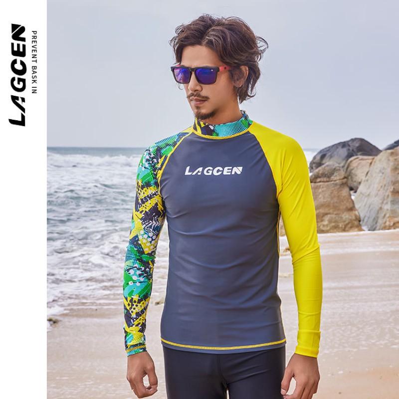 Mens Quick-Dry UV Protection Rash Guard Swimwear Diving Surfing Snorkeling Water Sports Performance Gear
