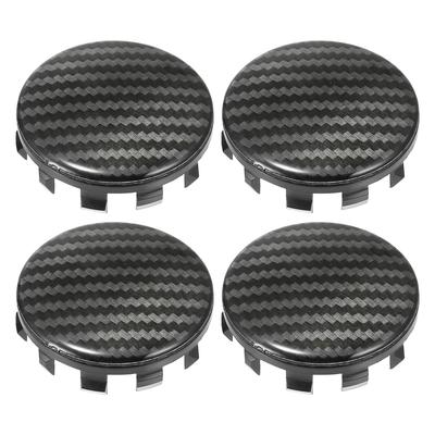 Car Wheel Center Cap Universal Tire Hub Cover Carbon Fiber Pattern 56mm OD 4pcs