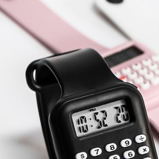 Taschenrechner Elektronische Uhr Digitaler Bildschirm Display Uhr Studenten Armbanduhr mit Abnehmbarem Armband Geschenk für Kinder Jungen Mädchen