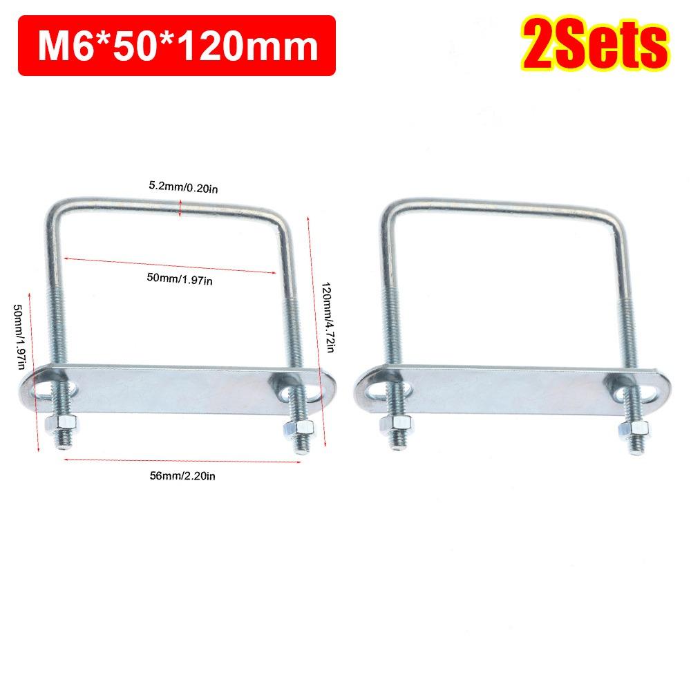 2Sets With Baffle Square Clamp Right Angle U-bolt Squa Bolt New Pipe U-clamp
