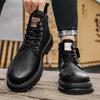 Martin Boots Men's Autumn and Winter New High-quality Zipper British Style Ins Mid-top Comfortable Trendy Shoes Platform Men's Shoes