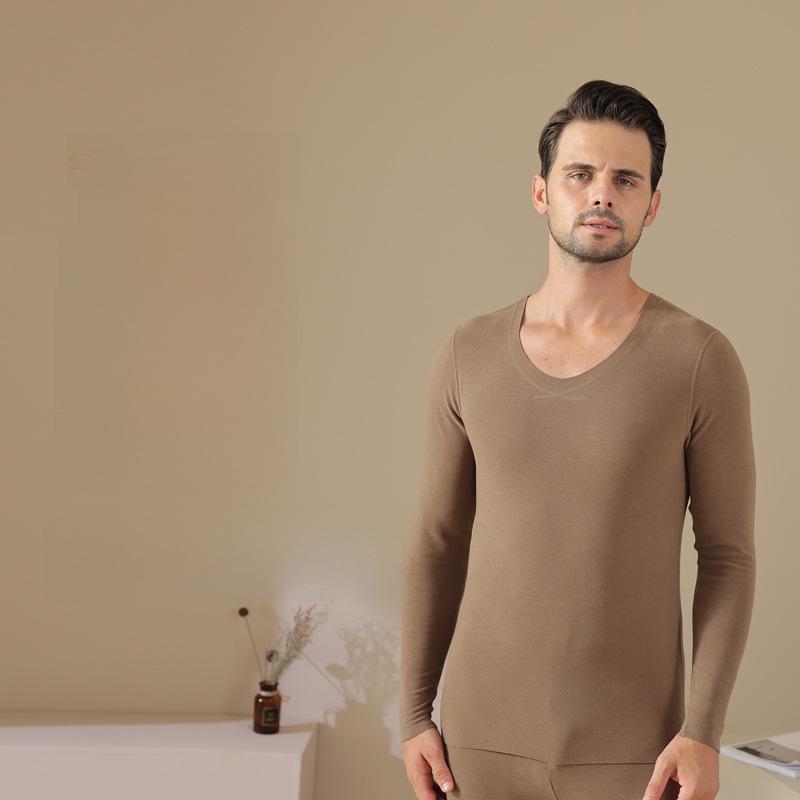 Men's Seamless Velvet Thermal Underwear Suit: Self-Heating, Plus Velvet, Autumn Set