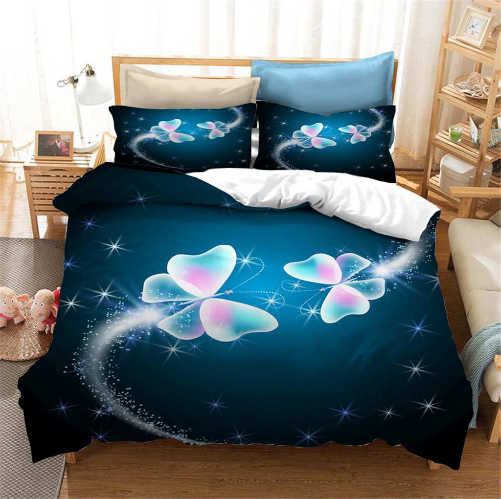 Comforter Butterfly Anime Home Bedroom Comforte Nordic Polyester Material Suitable For Children And Adults 2/3-Piece Set
