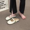 Retro Flat-bottomed Silver Bag Head Half-drag Women's Outer Wear 2025 Summer New Half-tray Single Shoes One Pedal Lazy Sandals