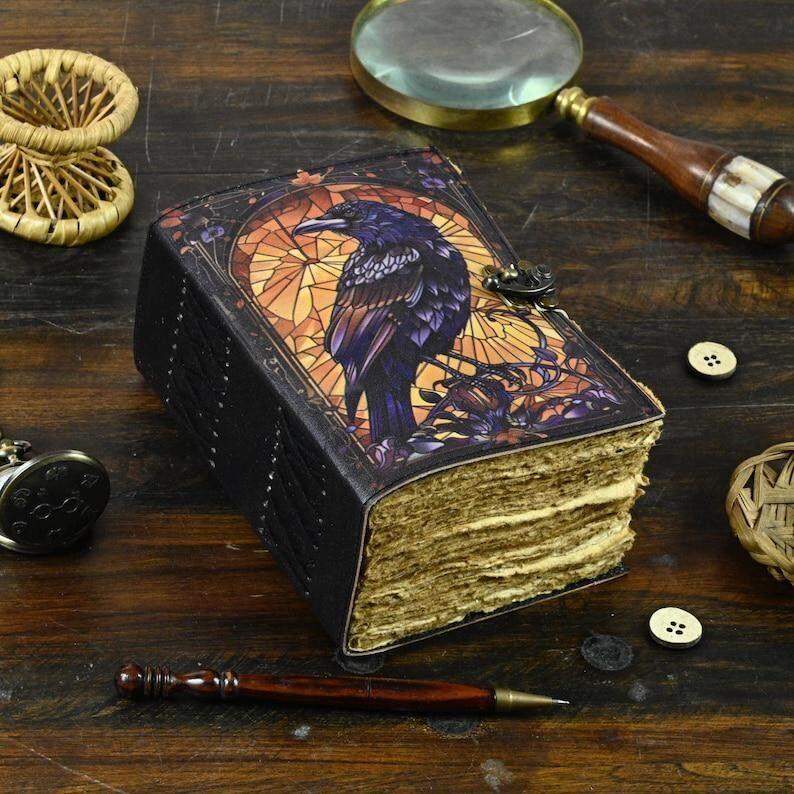 Leather Journal: Gothic Grimoire, Handmade Book of Shadows