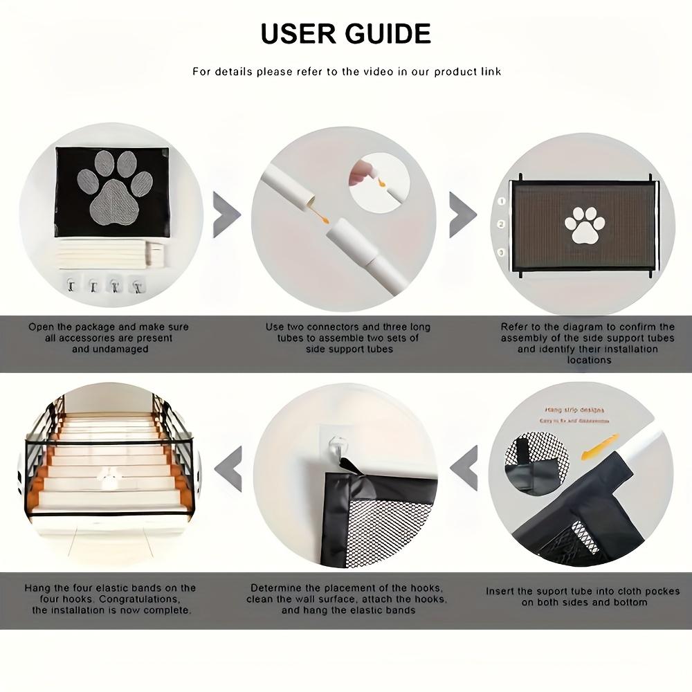 Punching-free Pet Partition Fence, Dog Isolation Net, Portable Folding Dog Barrier, Safety Protection Net Fence