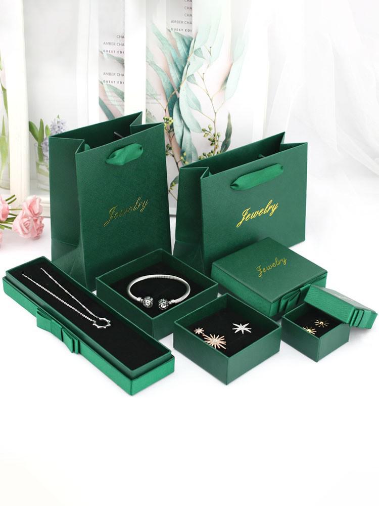 Dark Green Bowknot Jewelry Box for Necklace, Ring, Ear Stud, or Pendant